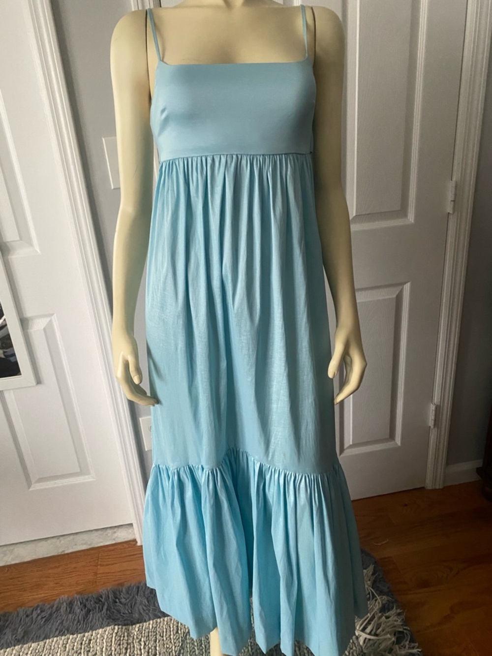 Abercrombie & Fitch Light Turquoise Satin Maxi Dress/ size XSP